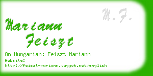 mariann feiszt business card